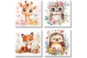 Bowetile 4Pcs Dipingere con i Numeri per Bambini Tramonto con Cornice, Kit Lavoretti Creativi per Bambini 4-8-12+ Anni, Pittura Acrilica Numerata Per Decorazione Della Casa, 20X20 cm