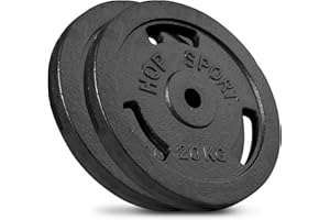 ‎HS HOP-SPORT Hop-Sport 40 kg Gusseisen Hantelscheiben 30mm - Guss Gewichte Hantel Sets zur Auswahl: 4x10kg / 2x20kg / 4x5kg+2x10kg - 30/31 mm Bohrung
