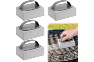 Starvortex 4Pcs Pumice Stone for Cleaning Oven, Grill Cleaning Brick Block with Handle, Nature Cleaning Pumice Stone Set, Griddle Stone Cleaner Brick Block for Cleaning Supplies Sink BBQ Bathroom Pool