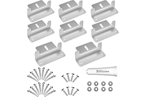 POWOXI Solar Panel Mounting Brackets， Aluminum Anti-Corrosion Mounting Brackets for RV, Trailer, Boat, Yacht, Wall and Other Off Gird Installation, Set of 2 Units（8Pcs）