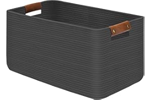 Goodheim Großer faltbarer Wäschekorb, Wäschekorb für Decke, Spielzeug, Handtücher, gewebte Körbe zur Aufbewahrung, Kinderzimmer, Heimdekoration, Wohnzimmer, 55 x 38 x 30 cm, Grau