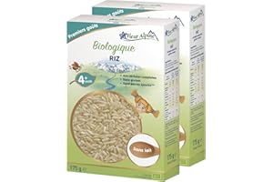 FLEUR ALPINE Bouillie Bébé | Lot de 2 Céréales pour Bébés au Riz Biologique - Bouillie de Délicieux Petits Déjeuners | Porridge Nutritif sans Gluten 4+ Mois sans Sucres Ajoutés | 2x7 Portions
