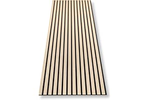 HAGEFOL® Akustikpaneele selbstklebend 240x56 cm, Farbe: Eiche, Wandpaneele Holz Optik Wanddeko, 3D Lamellenwand Schallschutzplatte aus Holzfurnier auf Akustik Filz (2 Stück, 240x28cm im Paket)