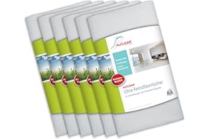 ‎ALCLEAR 🅰 ALCLEAR 6 Stück Premium Ultra Microfasertücher für Dampfreiniger Dampfbesen (Zubehör) von Kärcher, Vapor-Star, Shark, Maxx und andere einsetzbar, 50x40 cm, weiß, Bodentuch Fußbodentuch Tuchset