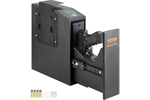 VEVOR Mounted Gun Safe for Pistols, Biometric Gun Safe with Three Quick Access Ways of Fingerprints, Passwords and Keys, Handgun Safe for 1 Pistol for Home, Bedside, Nightstand, Wall