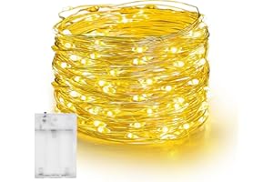 Grezea 1 Pack Fairy String Lights 5M 50 Led Starry String Lights Battery Christmas Lights Twinkle Lights Firefly Lights for Thanksgiving Christmas Decorations Bedroom Wedding(Warm White)……