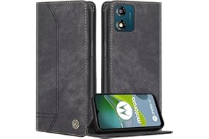FMPCUON Funda para Motorola Moto E13 6.5",Funda Libro Suave Motorola Moto E13 6.5" Funda con Tapa,Cubre PU Cuero Carcasa Magnético Caso Cartera Móvil Case para Motorola Moto E13 6.5",Negro
