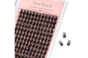 YOONOYA Pestañas Postizas Cluster Lashes 144 Pcs 14mm D Curl DIY Pestañas Individuales Pestañas Postizas Naturales esponjosas, Eyelash Extension Easy to Apply at Home (QDQ-14mm)