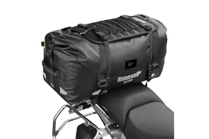 ABAMITA Motorcycle Rear Bag, Waterproof, 20L/40L/65L, Rolltop, Backseat, Motorcycle Travel and Daily Use Bag (65L)