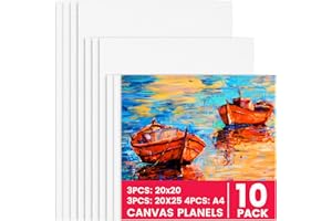 BAFUMIU (10 pezzi) Set di tela per dipingere, tele quadri pre-tensionate bianche per pittura acrilica e acquerello, tele in cotone, tele piccole per dipingere ideali per principianti, artisti e studenti.