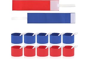 Vipuikos Blau und Rot Kapitänsbinde für Kinder und Erwachsene, Verstellbare Fussball Armbinde mit Lanyard, Team Armbänder für Volleyball, Basketball, Airsoft - M/L/XL