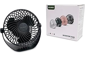 SOLMIRA Ventilatore da Scrivania Verde con Batteria Ricaricabile USB Tipo C, Wireless, Portatile, Certificato CE e RoHS