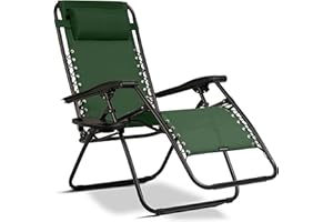 ‎SOFOTEL Sofotel Leżak Ogrodowy ChillWell - Składany z Poduszką - Obciążenie do 120 kg - 110 x 102 x 60 cm - Zielony