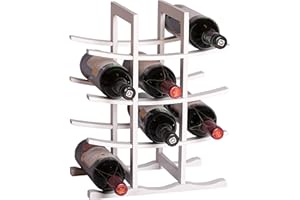 RTA 12 Bottle Countertop Bamboo Wine Rack, White