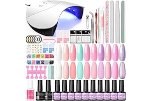 COSCELIA Kit Uñas Semipermanentes Completo, 36W Lampara Led Uñas Semipermanentes, 10 Colores Esmaltes Semipermanentes Kit Uñas, Set de manicura profesional Decoración de uñas