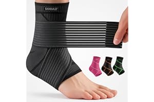 Samaaji Ankle Brace with Strap | Sprained Ankle Support for Ligament Damage | Plantar Fasciitis | Achilles Tendonitis Relief | Ankle Support for Men & Women | Foot Brace for Sports | Pain Relief