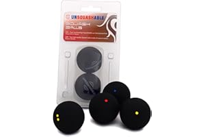 Unsquashable Pelotas de squash, paquetes de 1, 3 y 6 unidades, color azul, rojo, amarillo amarillo amarillo Talla:6er Packung