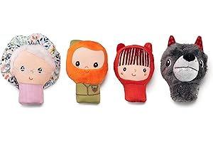 Lilliputiens - Set de marionetas de dedo Caperucita Roja - 4 personajes adorables para inventar historias - Juguete educativo - Marionetas de mano para niños - Juguete educativo - Desde 12 meses 83405