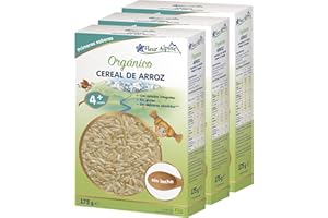FLEUR ALPINE Alimentos para Bebés | Paquete x3 Cereales de Arroz Orgánico - Gachas de Avena para Desayunos | Gachas Nutritivas e Instantáneas Sin Gluten 4+ Meses Sin Azúcares Añadidos | 3x7 Porciones