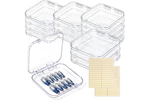 Zosutetoxo 16-pack lådor för pressade naglar, genomskinliga akryl nagelboxar med tejp, tom organisator för konstgjorda naglar