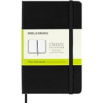 Moleskine Classic Notebook, Pocket, Plain, Black, Hard Cover (3.5
