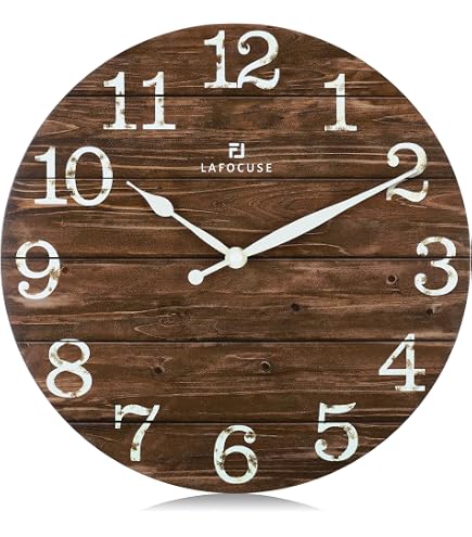 Orologio Da Parete Retrò PATIKIL 30 Cm - Silenzioso, Movimento Al Quarzo, Numeri Arabi, Marrone E Giallo, Per Cucina/soggiorno