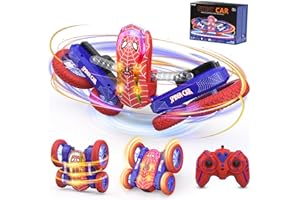 Mieryd Voiture Télécommandée Spider Cascade, 360°Rotation RC Camion Car Radiocommandee avec Spectacle de Lumière Jouet Enfant Garçon Fille 6 7 8 9 10 11 12 Ans Cadeau Anniversaire Noel Jeux Extérieur