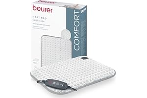 ‎BEURER Beurer HK 43 elektrisches Heizkissen, extra flauschiges Wärmekissen mit Abschaltautomatik und 3 Temperaturstufen, mit Schnellheizung, maschinenwaschbar bis 30 °C, weiß