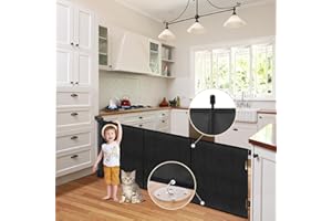 suihuooo Retractable Stair Gate for Baby and Dog, Mesh Baby Gate Extends up to 180cm Wide, 86cm Tall Retractable Dog Gate, Extra Wide Baby Safety Gate for Doorways, Hallways, Indoor and Outdoor