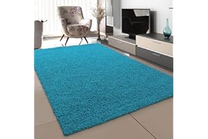 ‎SANAT SANAT Teppich Wohnzimmer - Aqua Hochflor Langflor Teppiche Modern, Größe: 120x170 cm