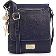 Catwalk Collection Handbags - Women's Leather Anti Theft Crossbody Bag - Medium Messenger Bag - Adjustable Shoulder Strap - Anja