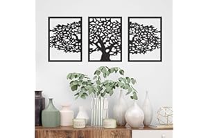 CONTRAXT Lebensbaum Wanddeko Holz Deko. Baum des Lebens wand bild tree of life mandala deko holzbaum baum dekobaum holz wanddeko modern wandbehang vintage retro schlafzimmer (Baum des Lebens, M)