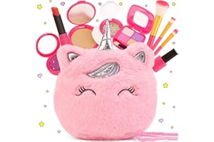 XFFFUN Pretend Makeup Set for Girls, Kids Toys Fake Makeup Games, Birthday Gift Toddler Toys for 3 4 5 6 7 8, Princess Purse Childrens Make Up Kit, Unicorn Gifts for Girls Make Up Set