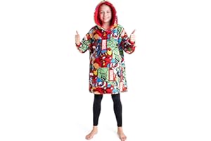 Marvel Spiderman Plaid Capuche Enfant Ado, Couverture Polaire Portable Avengers Hulk Hoodie Oversize, Cadeau Garcon