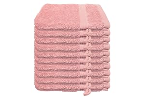 Julie Julsen 10er Pack Waschlappen 29 Farben erhältlich weich und saugstark 500gsm Öko Tex 15 x 21 cm Pastell Rosa B-Ware
