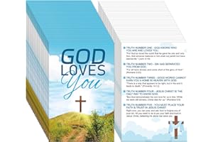 Noveread 200 Pcs Gospel Tract Card Salvation Cards Pocket Holy Postcard Prayer Postcards Christian Inspirational Bible Verses Bookmark for Christian Gift(God Loves You)