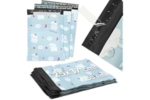 AllBags 50 plastikowych torebek wysyłkowych, samoprzylepnych i nieprzezroczystych torebek wysyłkowych z tworzywa sztucznego (LUCKY DOG 255 x 370 mm)