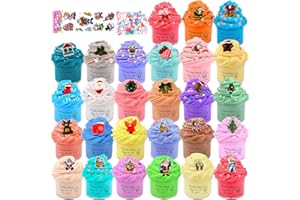AXCOIUP 27 Pack Christmas Day Butter Slime Kit,Stickers.DIY Slime Toy Gifts for Kids,Super Soft and Non-Sticky,Party Favors and Stress Relief Toy for Girls and Boys.…