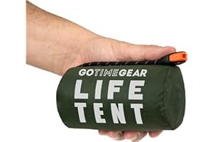 Go Time Gear Life Tent - Tienda de campaña de Supervivencia de Emergencia para 2 Personas, Uso como Tienda de Supervivencia, Refugio de Emergencia, Tienda de Tubo, Lona de Supervivencia, Incluye