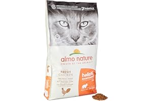 Almo Nature Holistic Maintenance au Poulet Frais. Croquettes pour chats adultes 12 Kg