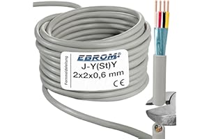 EBROM Câble téléphonique - Transfert de données J-Y (St)Y - Blindé - Vendu au mètre au mètre - Choix par incréments de 1 m jusqu'à 150 m - Longueur commandée voir la sélection ci-dessous