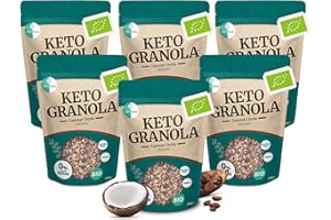 Go-Keto BIO Keto Granola Coconut Cocoa 6x 290g - Low Carb Keto Muesli per una deliziosa colazione keto, con scaglie di cocco, noci, frutta, semi di girasole e semi di zucca, vegan, senza glutine