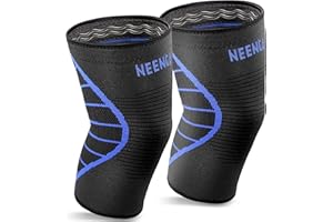 NEENCA 2 Pack Knee Brace, Knee Compression Sleeve Support for Knee Pain, Running, Work Out, Gym, Hiking, Arthritis, ACL, PCL, Joint Pain Relief, Meniscus Tear, Injury Recovery, Sports—Unisex. 048