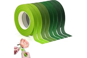 XRXYMQ Lot de 8 Ruban Vert 216m qualité supérieure Scotch Fleuriste Quatre Verts Rubans de Fleuriste pour Décorations Floral Tape pour Enveloppement de Bouquets Floratape Fleuriste 27 Verges/Rouleaux