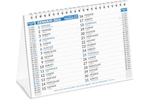 IL CALENDARIO POSITIVO Calendario da Tavolo 2026 | In Carta Ecosostenibile NON Patinata - Ideale per segnare Appuntamenti ed Impegni | Calendario da Scrivania Ufficio | Cm 21x15 | 28 Facciate con Mesi Doppi