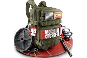 SPARTANFY | Mochila Crossfit Hombre 45L | Mochila Táctica Militar Impermeable para Gimnasio, Senderismo, Viaje, Montañismo | Mochila Grande Resistente con Sistema MOLLE