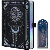 TIEFOSSI Ruled notebook for both, 316 pages, 20.5 x 14.8 cm | A5 Hardcover Notebook College Ruled Vintage w/ Bookmark for Wor