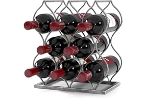will's Tabletop Wine Rack - Imperial Trellis (8 Bottle, Silver) – Freestanding countertop Wine Rack and Wine Bottle Storage, Perfect Wine Gifts and Accessories for Wine Lovers, no Assembly Required