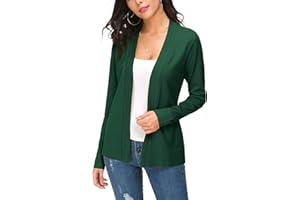 EXCHIC Mujeres Ligero Manga Larga V Cuello Frente Abierto Punto Cárdigan