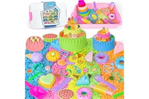 Vuecer Magic Sand Arena Magica para Niños: Cofre de Arena Mágica Niños con Arena Mágica para Jugar con Arena para Cumpleaños Regalo Niña Niño 3 4 5 6 7 8 9 Años (Cake)